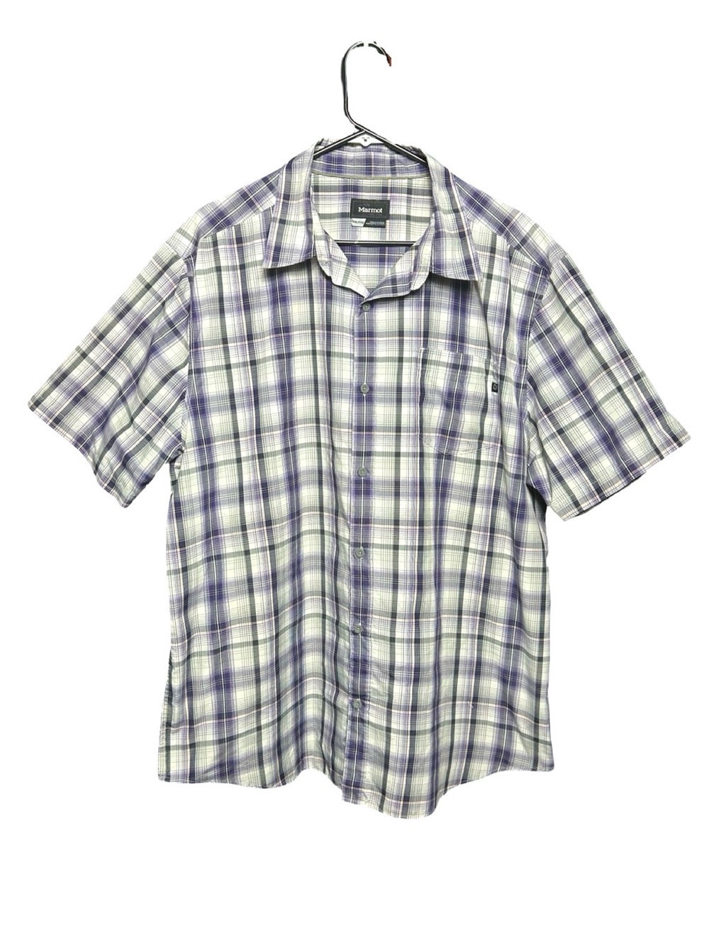 Marmot Men’s Plaid Short Sleeve Button Down Shirt. Size XXL